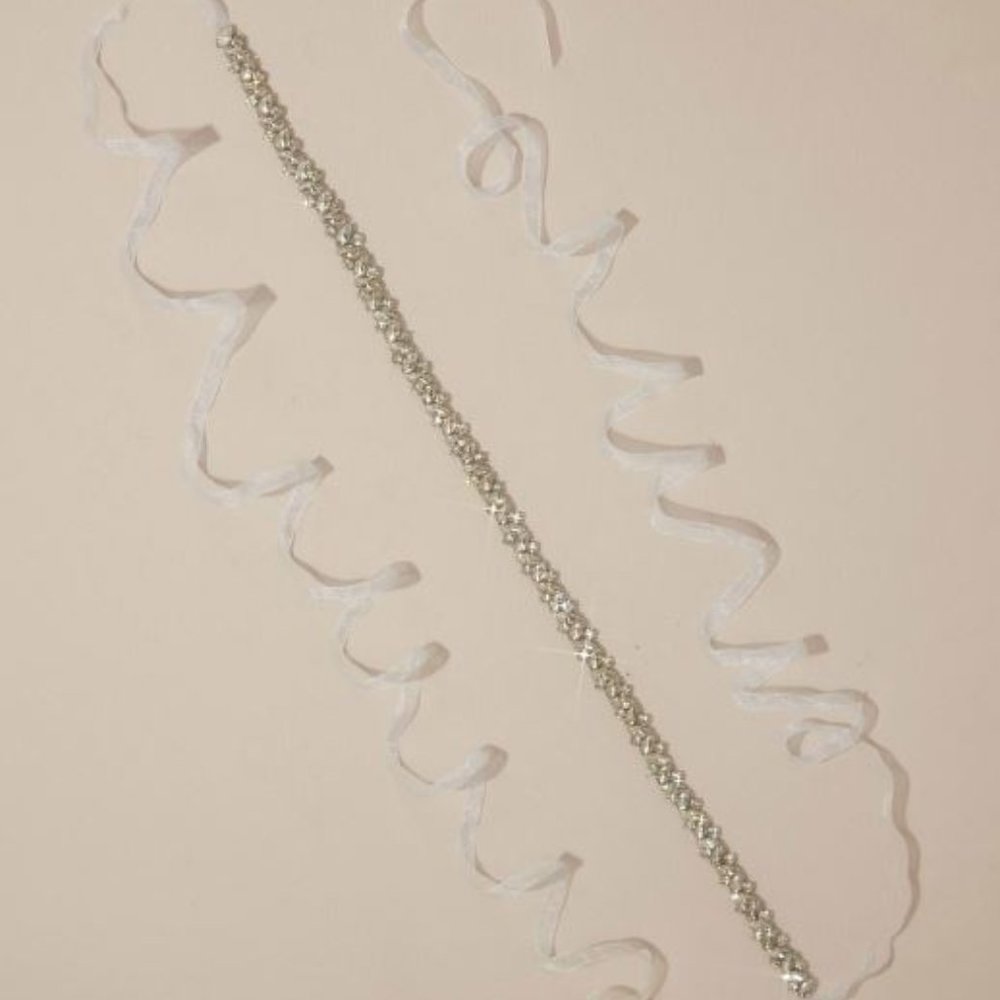 DAVID'S BRIDAL gem rhinestone embellished sash